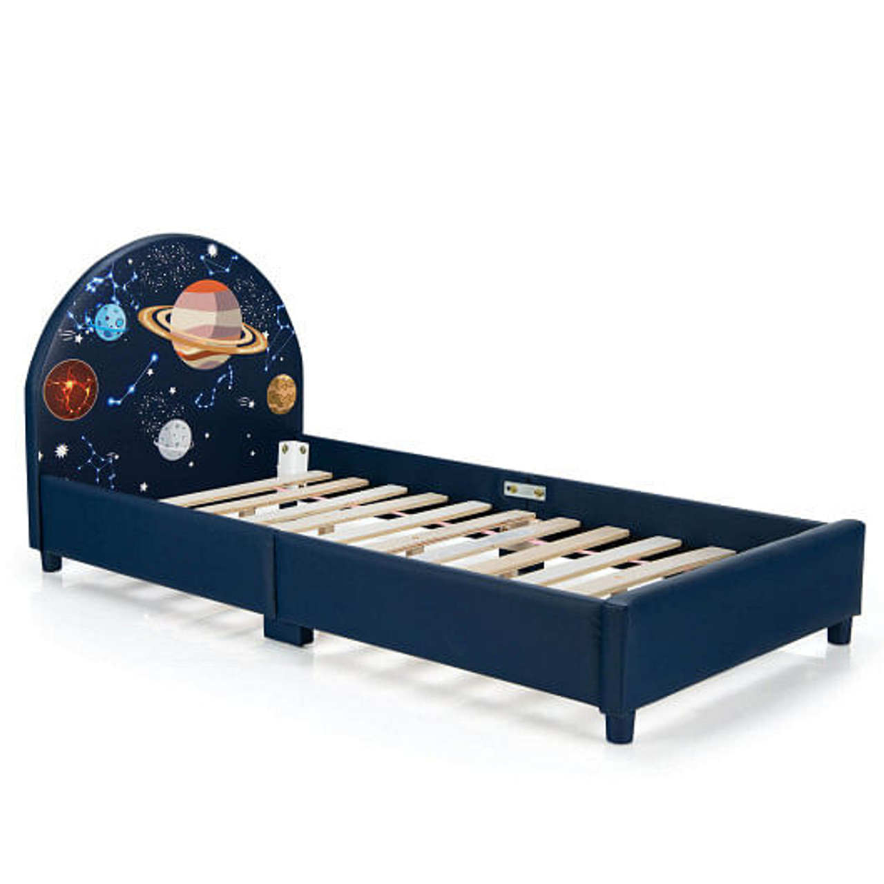 Children Twin Size Upholstered  Platform Single Bed