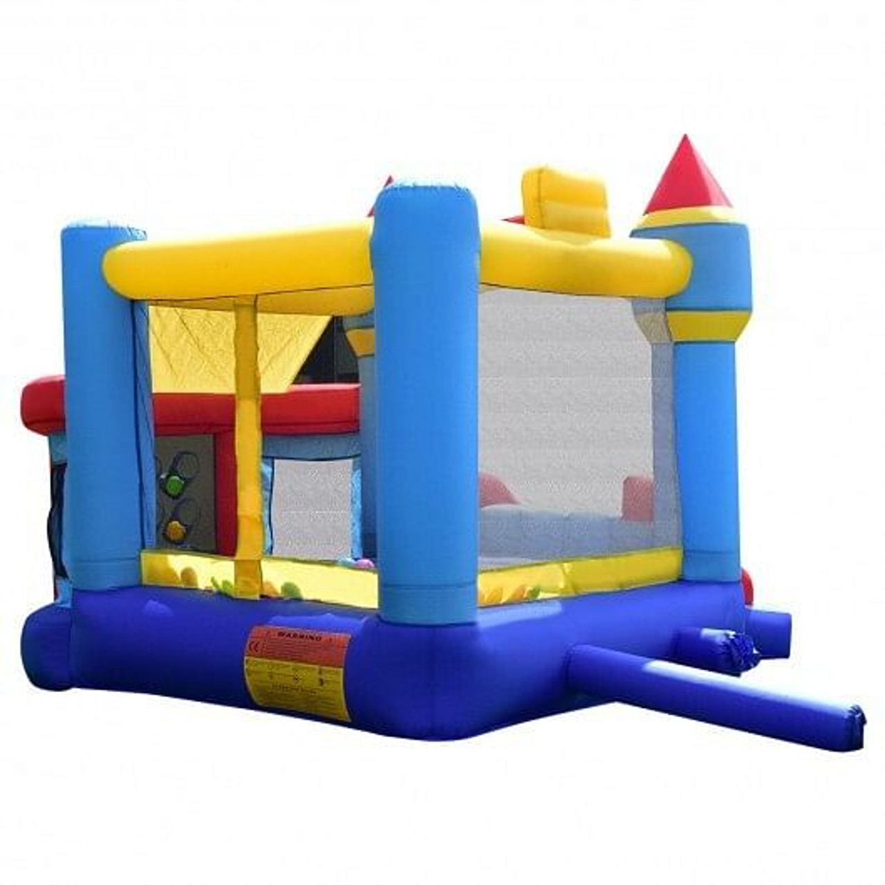 Castle Slide Inflatable Bounce House with Ball Pit and Basketball Hoop