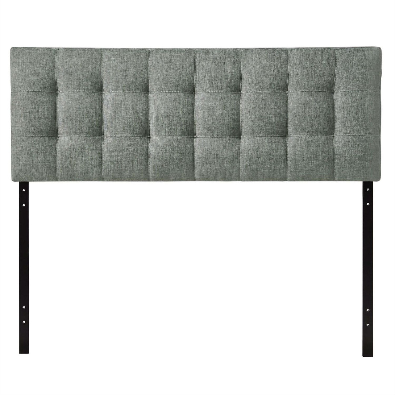 King size Grey Fabric Upholstered Headboard with Modern Tufting