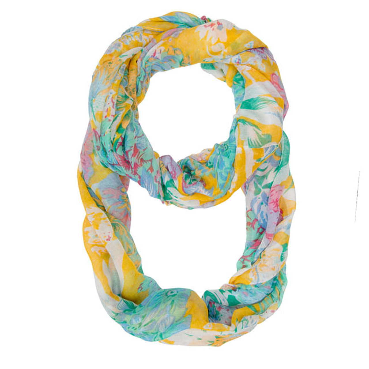 Wanda Multicolor Floral Print Infinity Scarf