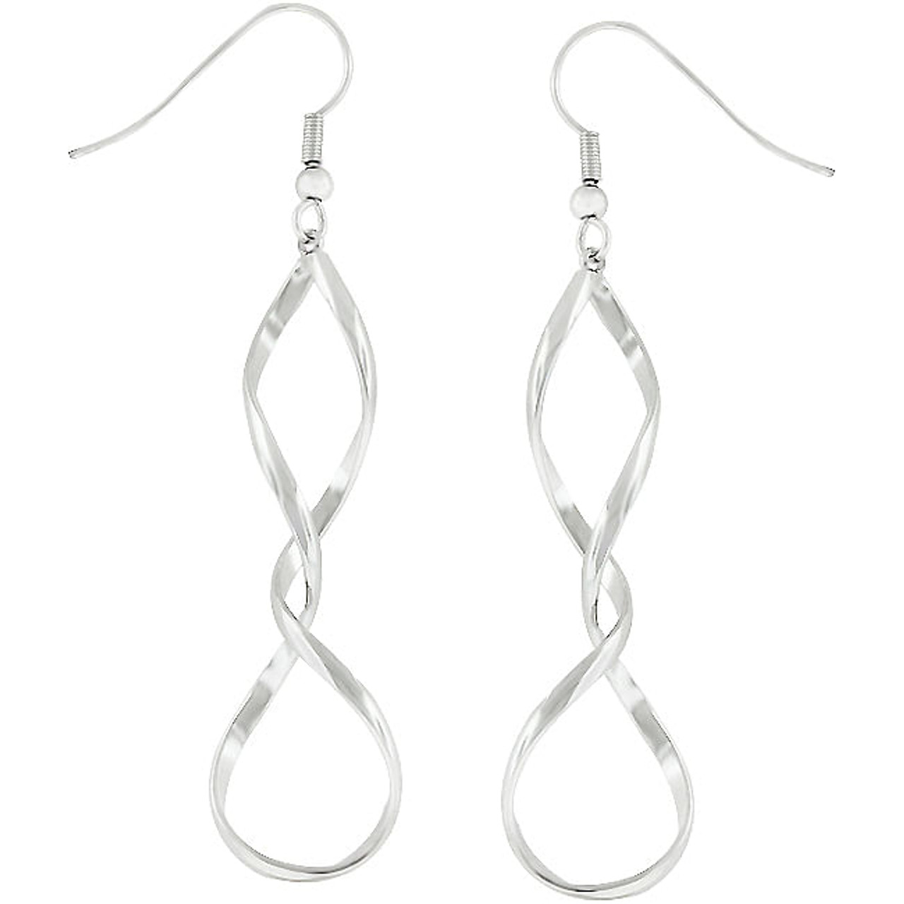 Silver Twist Earrings