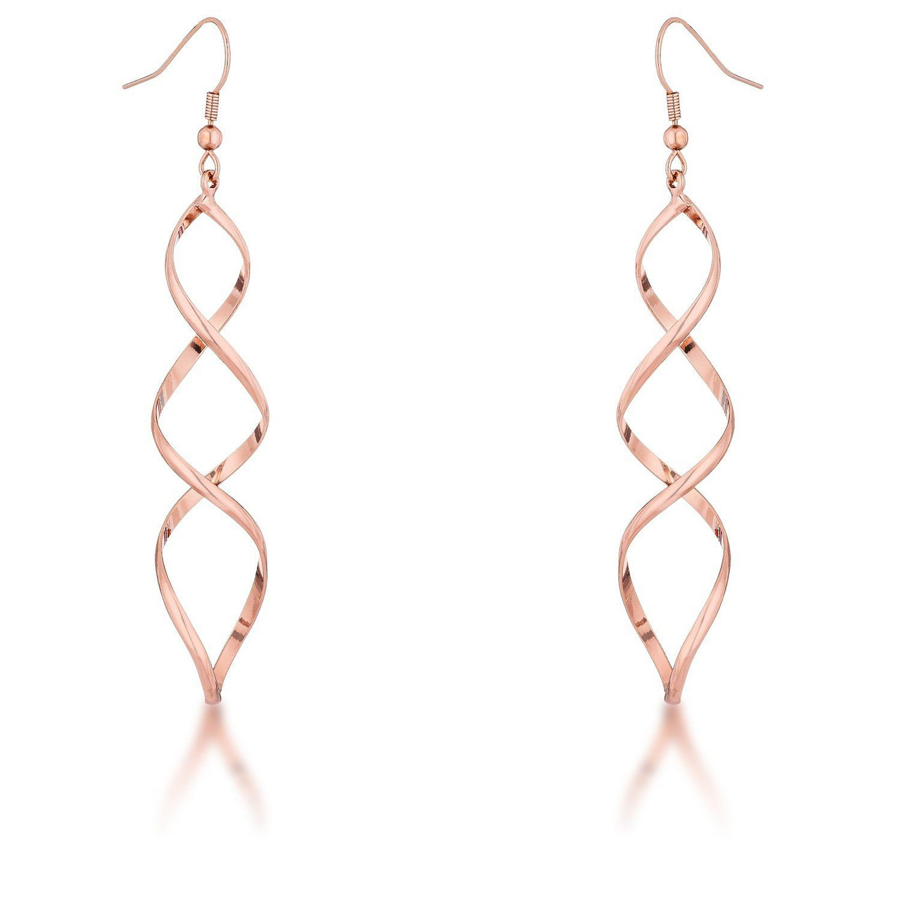 Rose Goldtone Twist Earrings