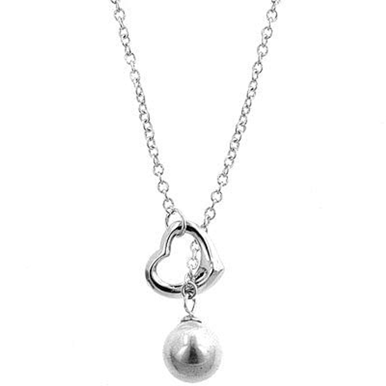 Heart Pearl Drop Necklace