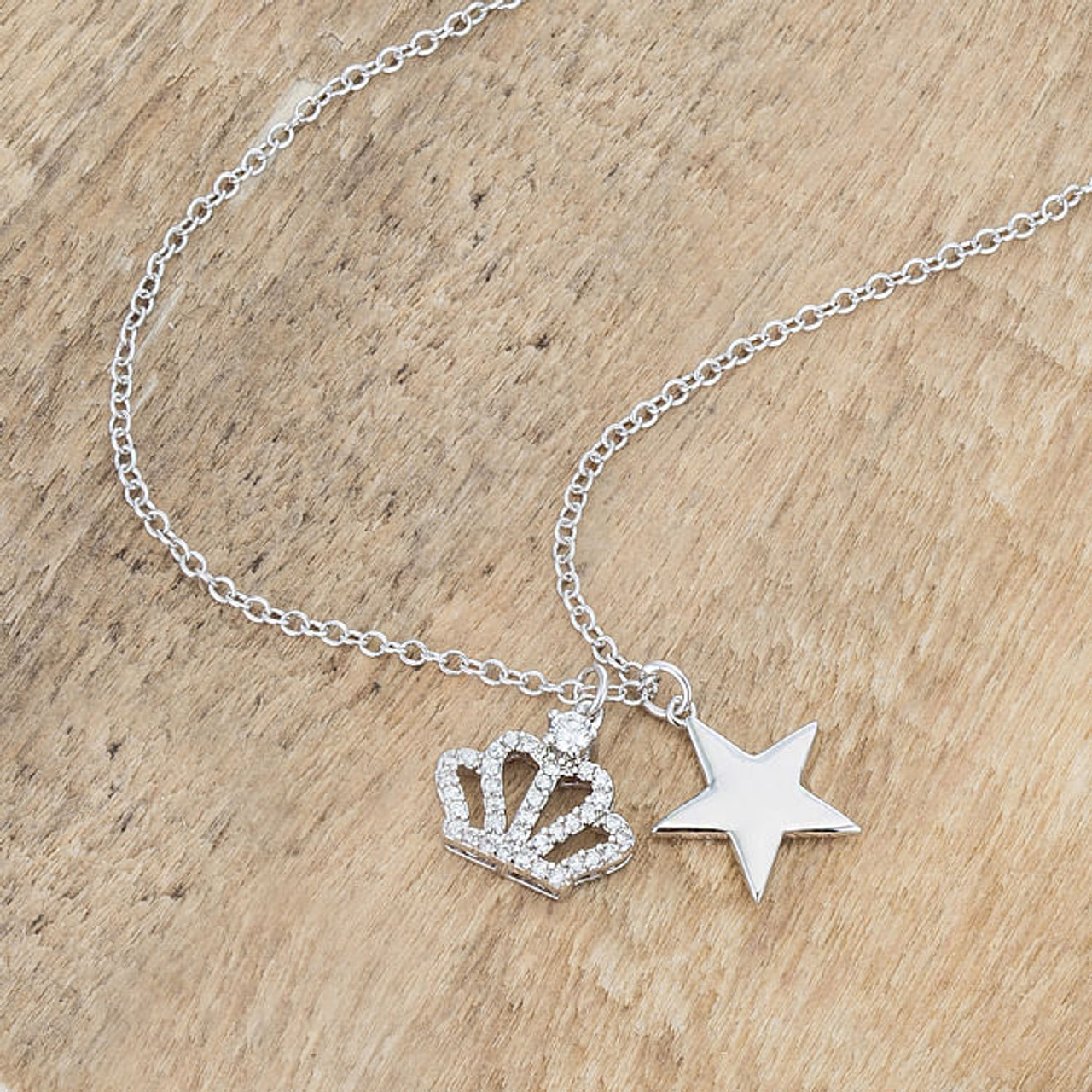 Vanessa Crown & Star Charm 0.4 ct Pendant