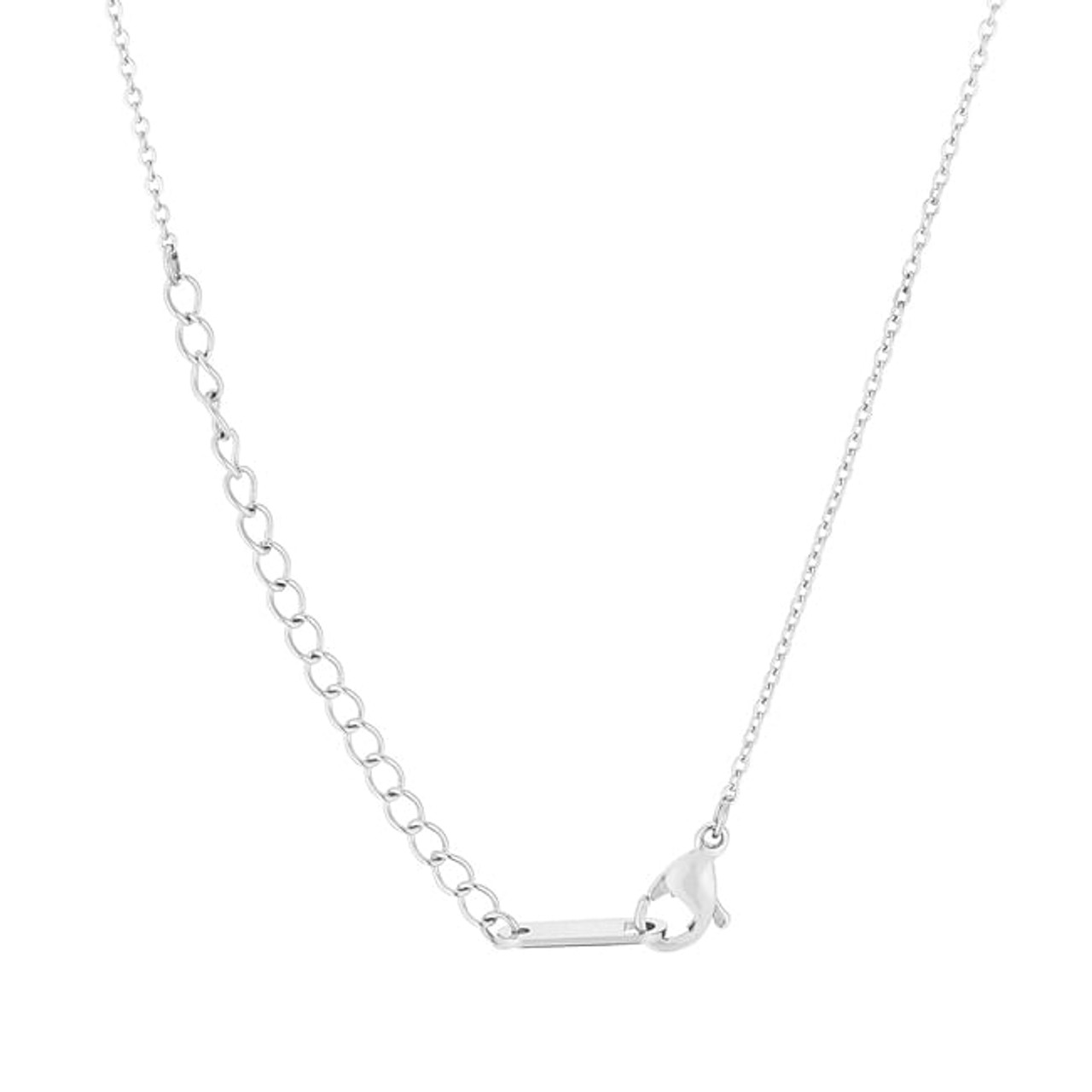 Elaina Rhodium Stainless Steel I Initial Necklace