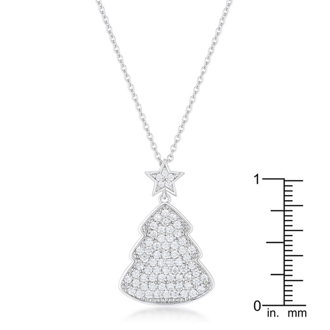 Clear Christmas Tree Drop Necklace