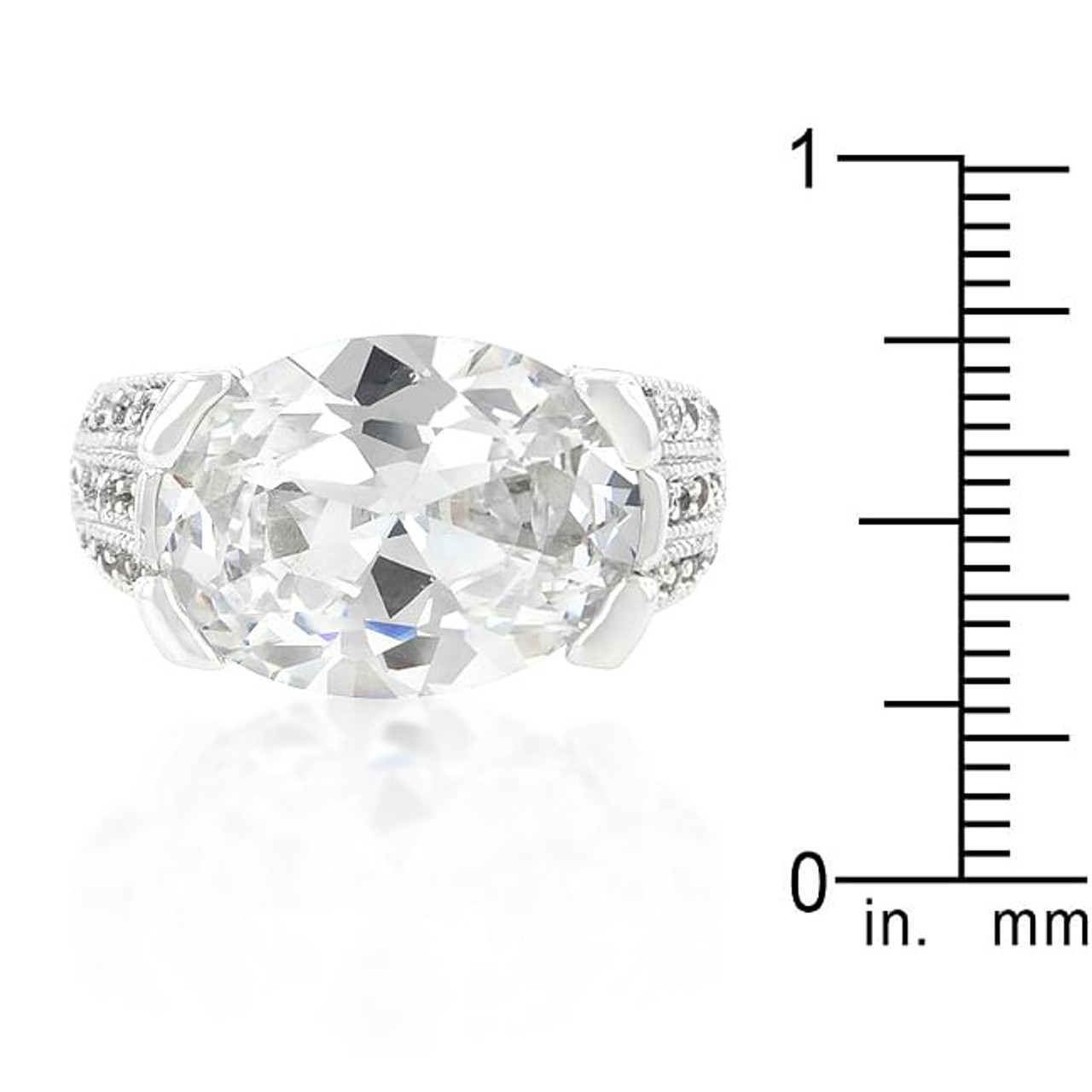 Oval Triplet Cubic Zirconia Ring