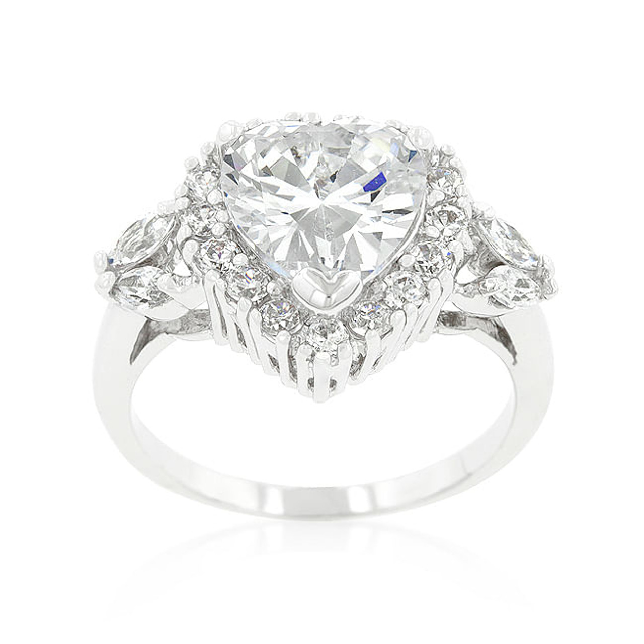 Heart Halo Engagement Ring