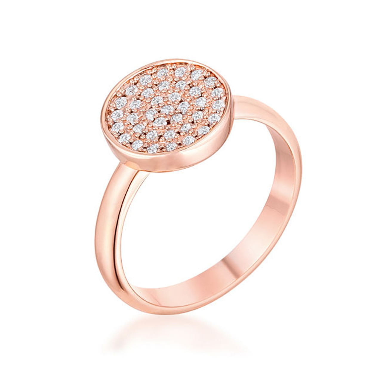 0.2ct CZ Rose Gold Pave Circle Ring