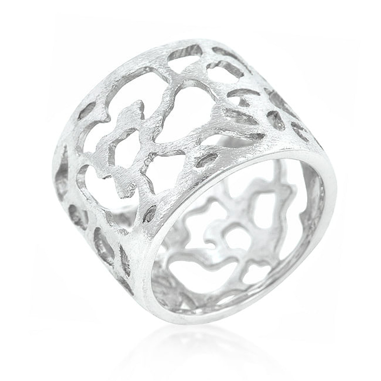 Filigree Matte Rhodium Ring