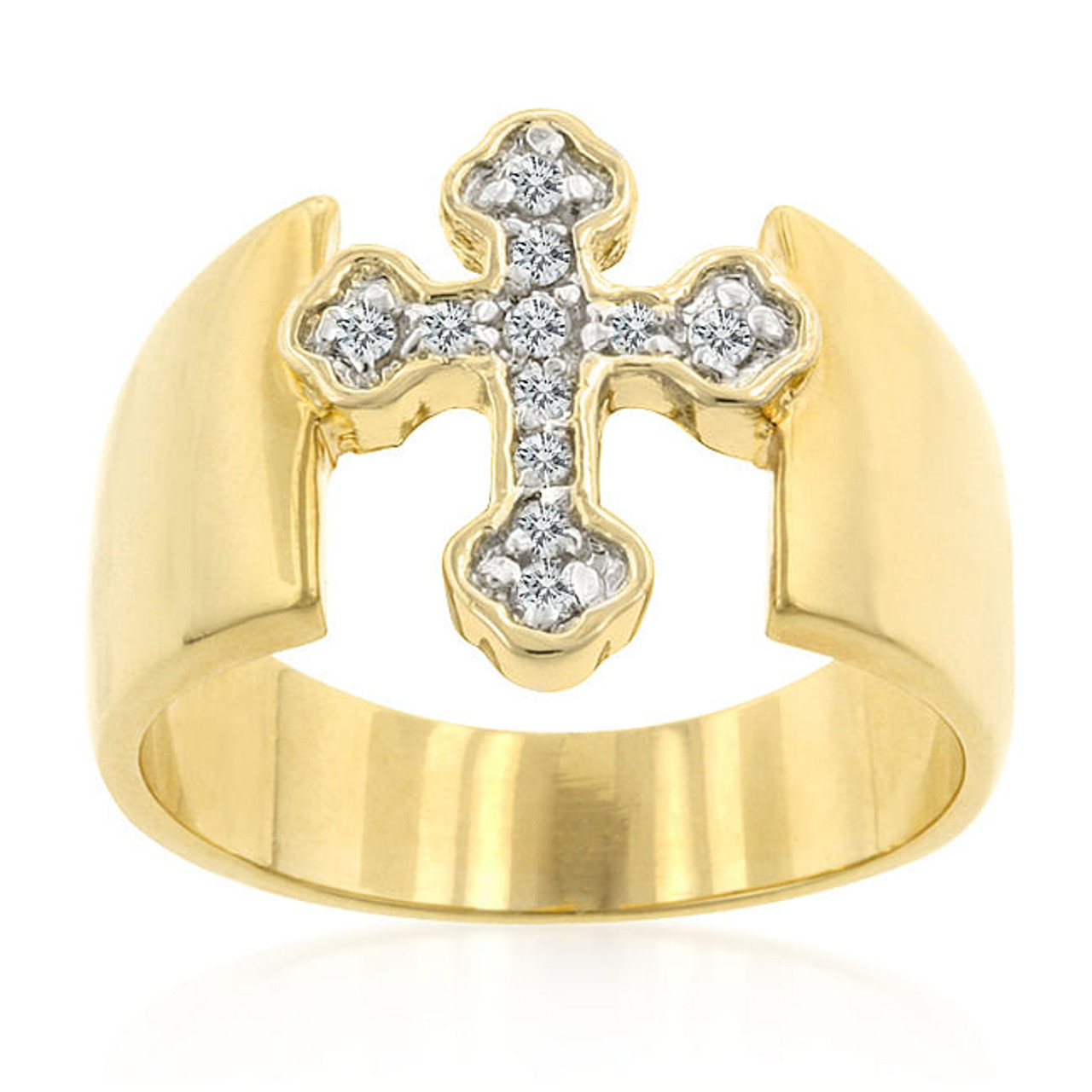 Two-tone Finish Cross Ring