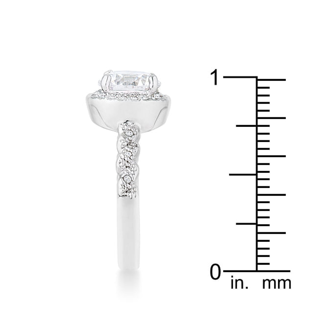 Jordana 2.2ct Clear CZ Rhodium Classic Ring