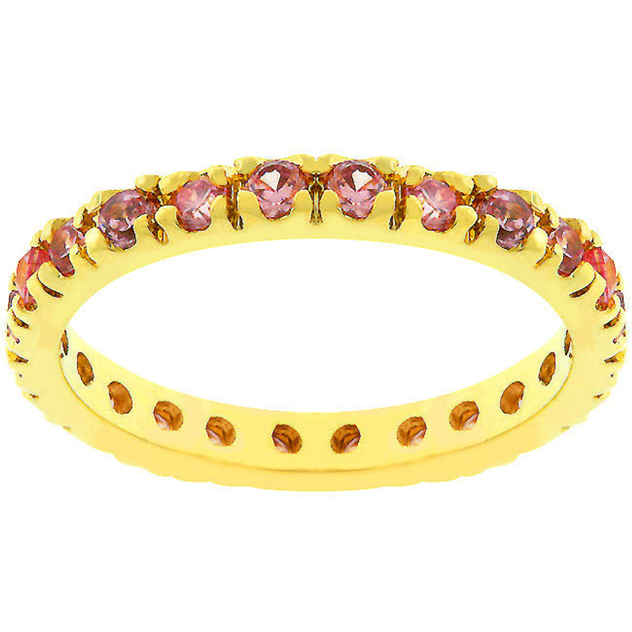 Pink Cubic Zirconia Eternity Ring