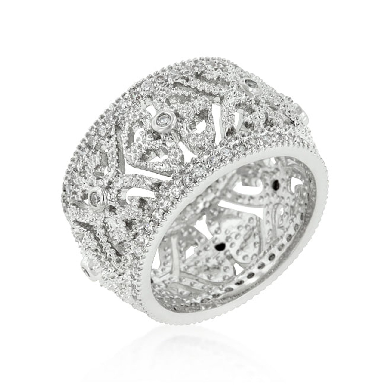 Filigree Crest Eternity Ring