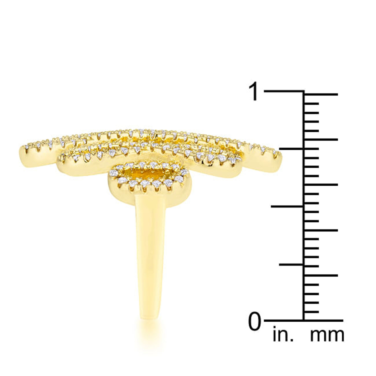 Natasha 0.94ct CZ 14k Gold Contemporary Cocktail Ring