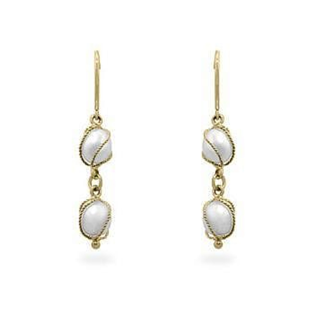 Yellow Gold Pearl Drops