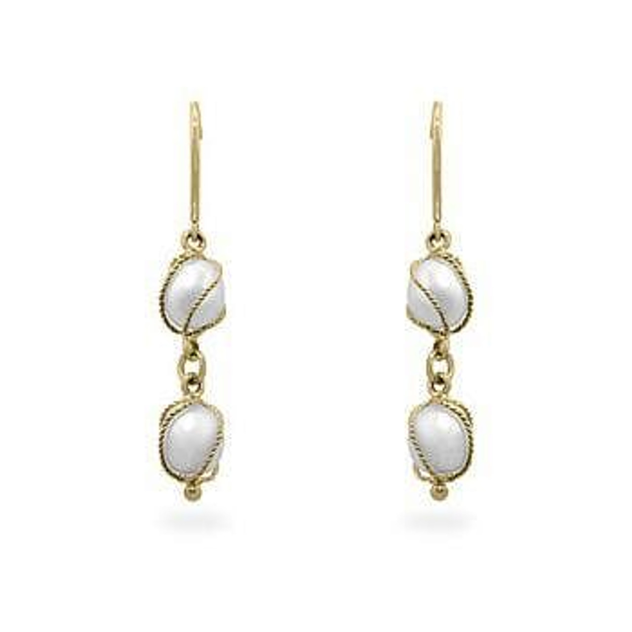 Yellow Gold Pearl Drops