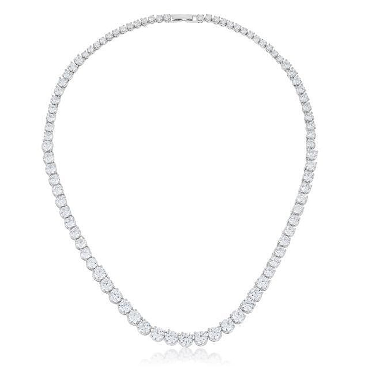 Graduated Cubic Zirconia Necklace,.,.,.,.