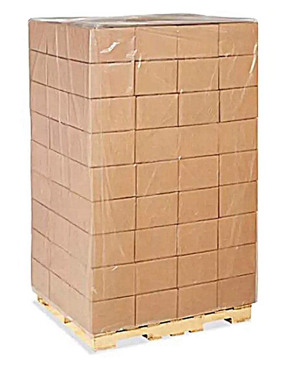 Pack of 125 Plastic Pallet Covers 50 x 49 x 75. Clear Reusable Low Density Polyethylene Pallet Bag 