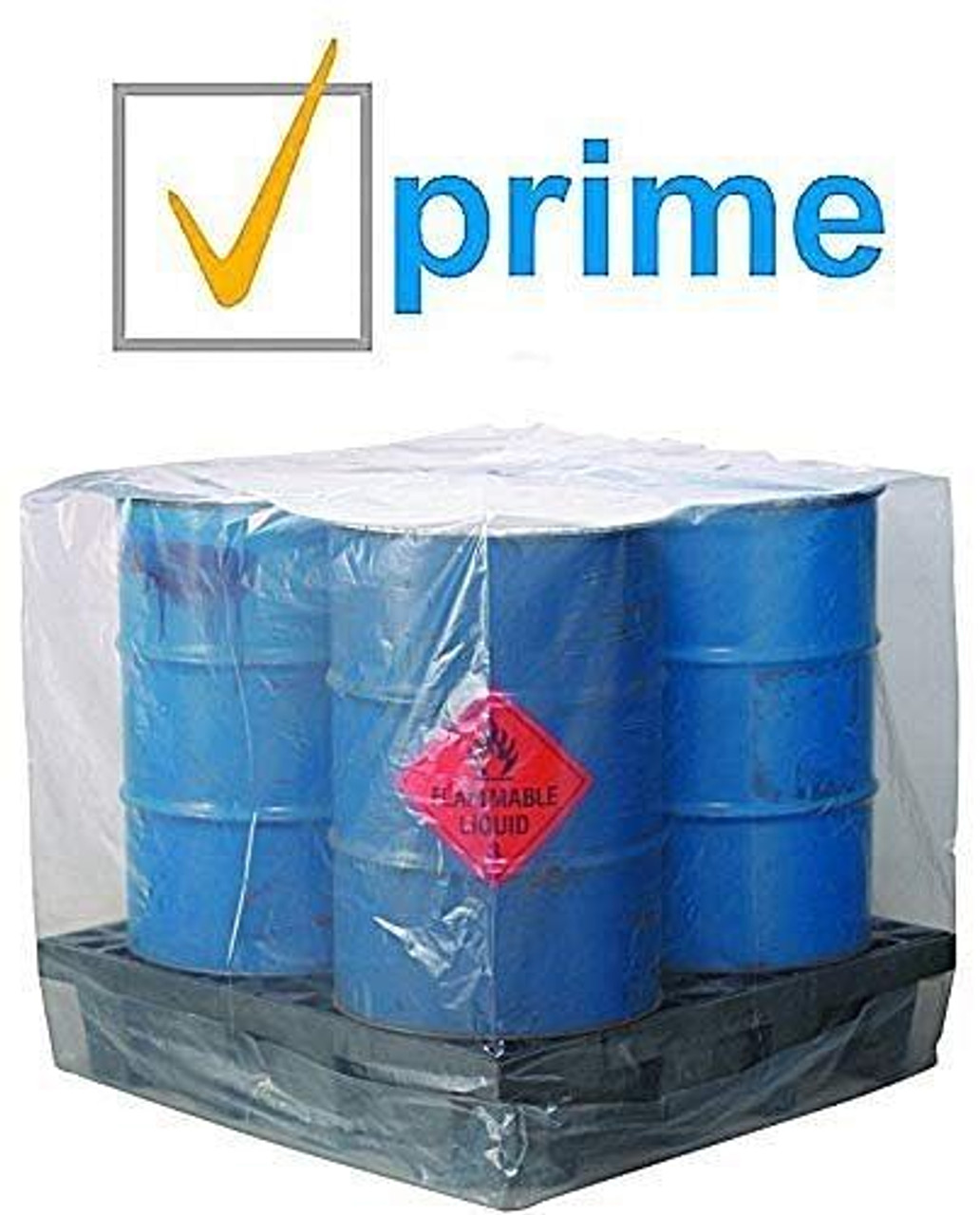 Pack of 125 Plastic Pallet Covers 50 x 49 x 75. Clear Reusable Low Density Polyethylene Pallet Bag 