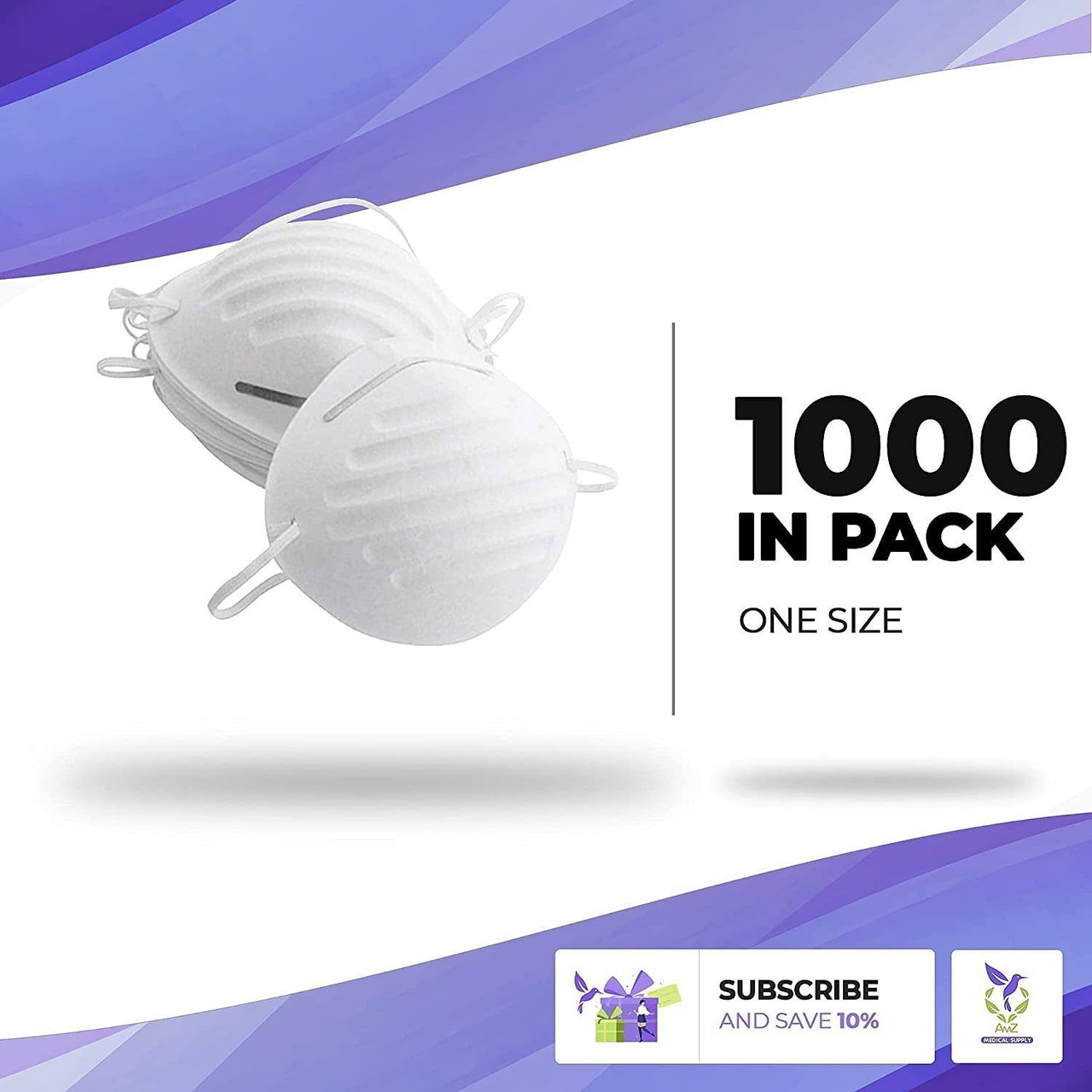 1000 Pack Polypropylene Hooded Caps White Non Woven Hoods with Elastic Closure. Disposable Bouffant