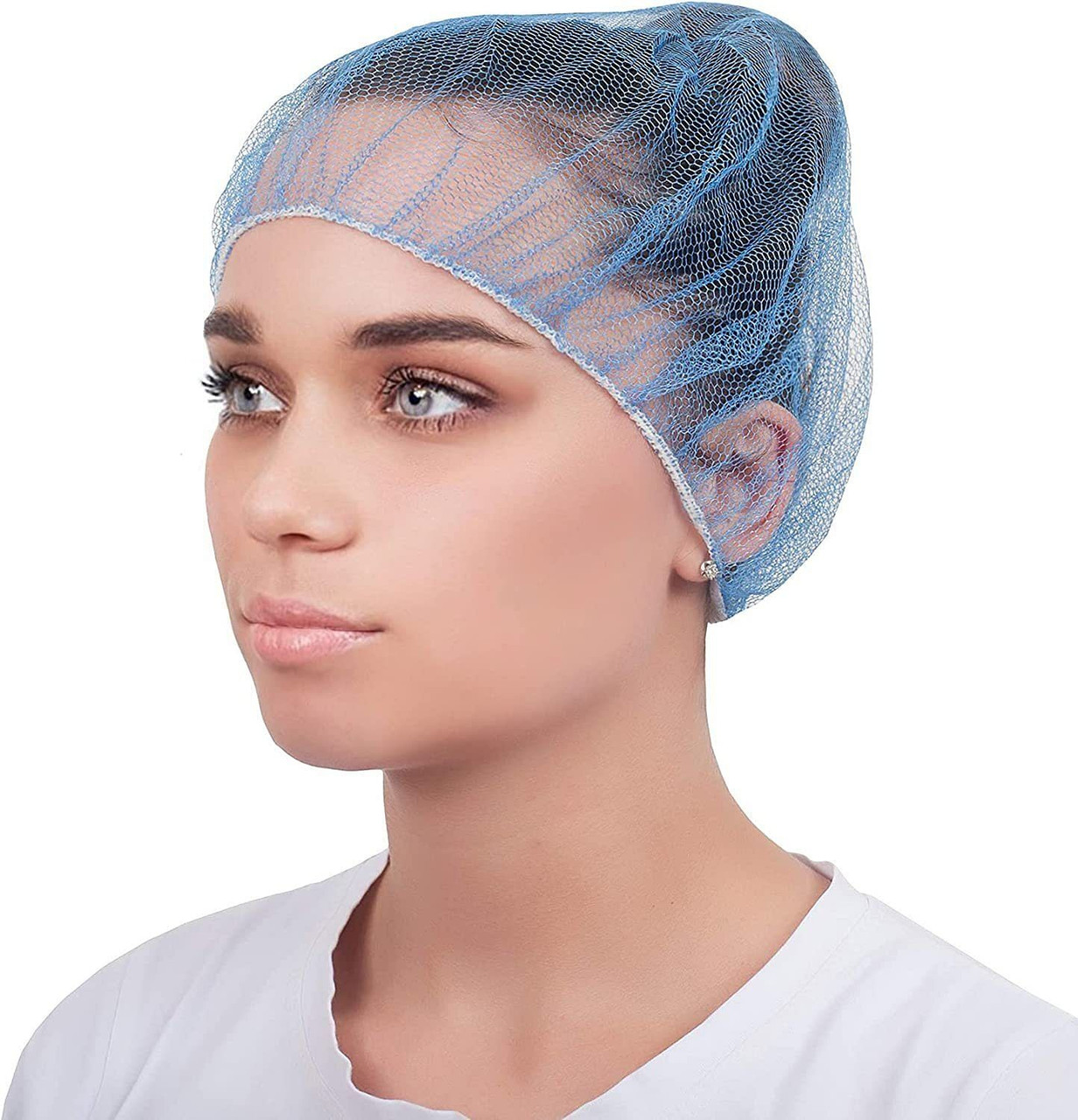 EZGOODZ Disposable Hair Net with Elastic Edge; Thin Nylon Bouffant Caps Disposable; Unisex Stretcha