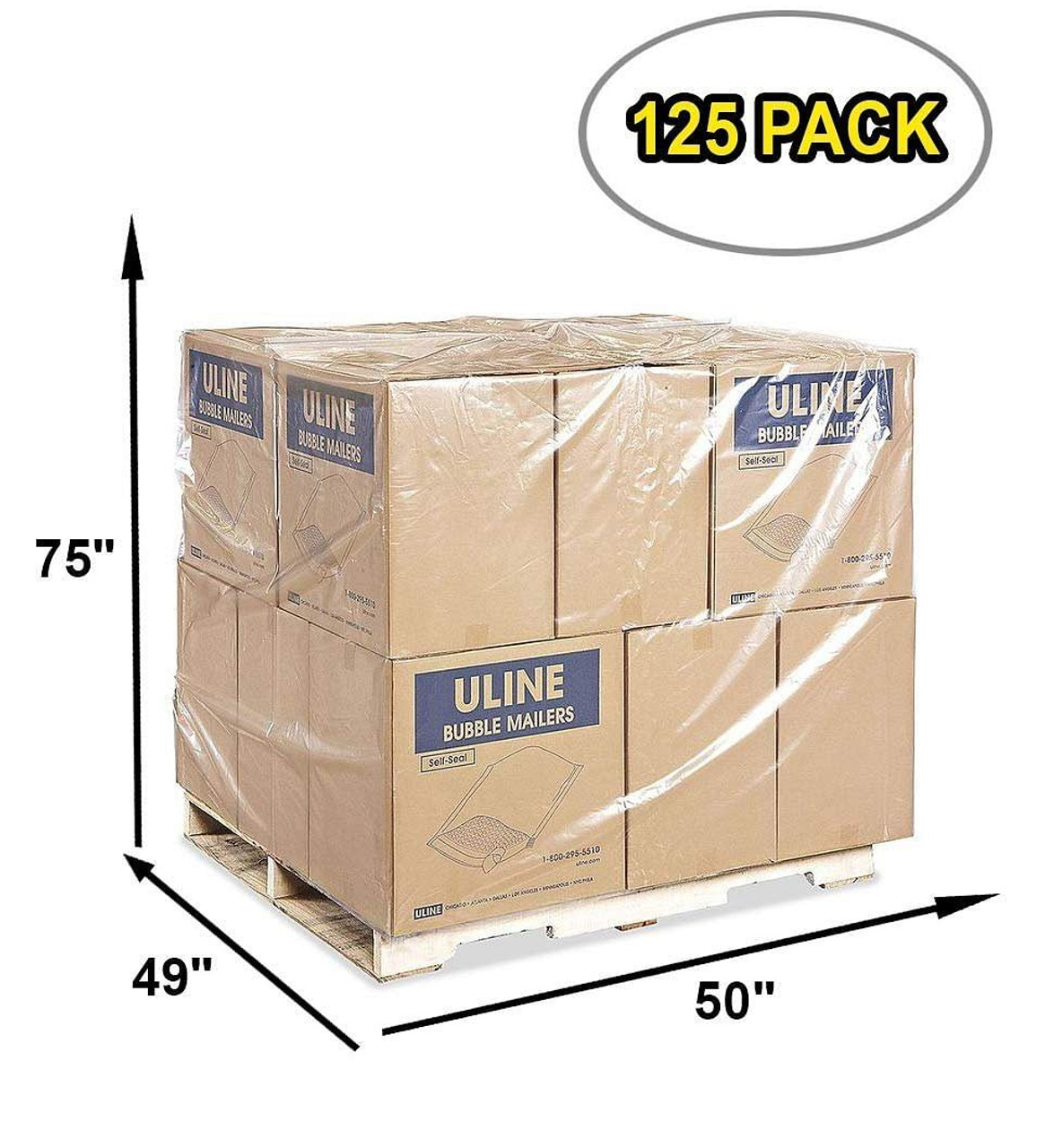 Pack of 210 Plastic Pallet Covers 42 x 26 x 63. Clear Reusable Low Density Polyethylene Pallet Bag 