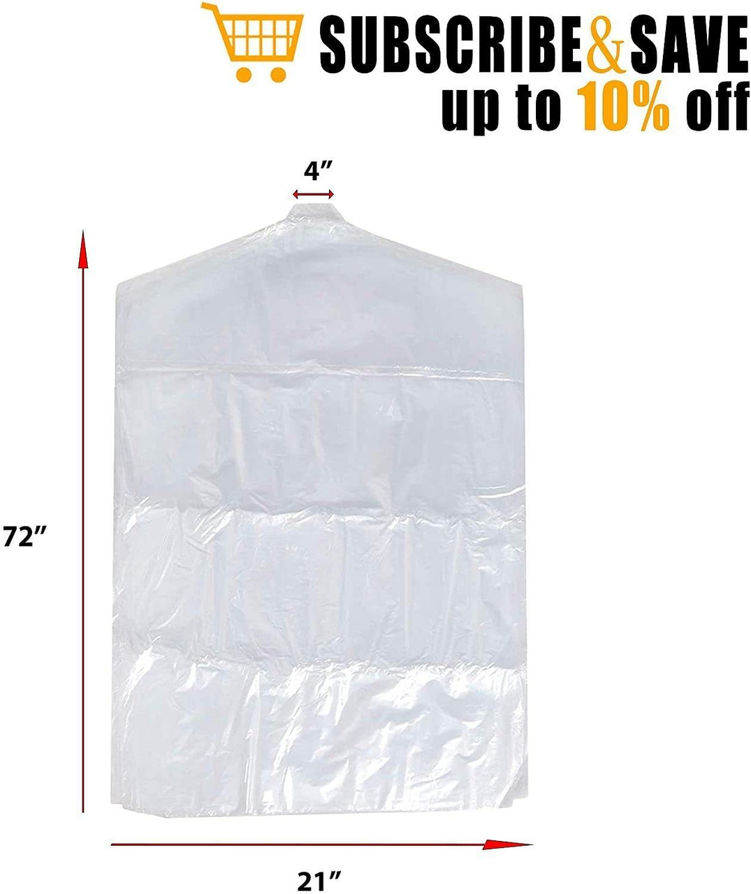 Roll of 650 Clear Garment Covers for Dry Cleaner 21 x 4 x 30 Poly 0.5 mil Storage Bags for Clothes 