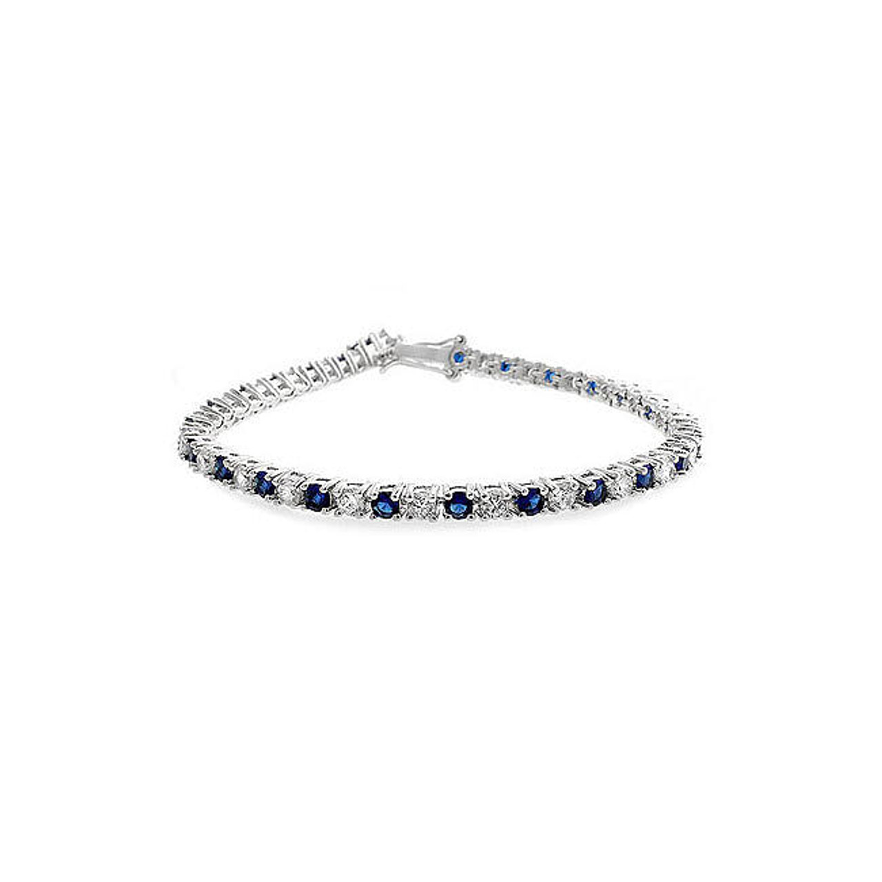 Sapphire Blue Cubic Zirconia Tennis Bracelet