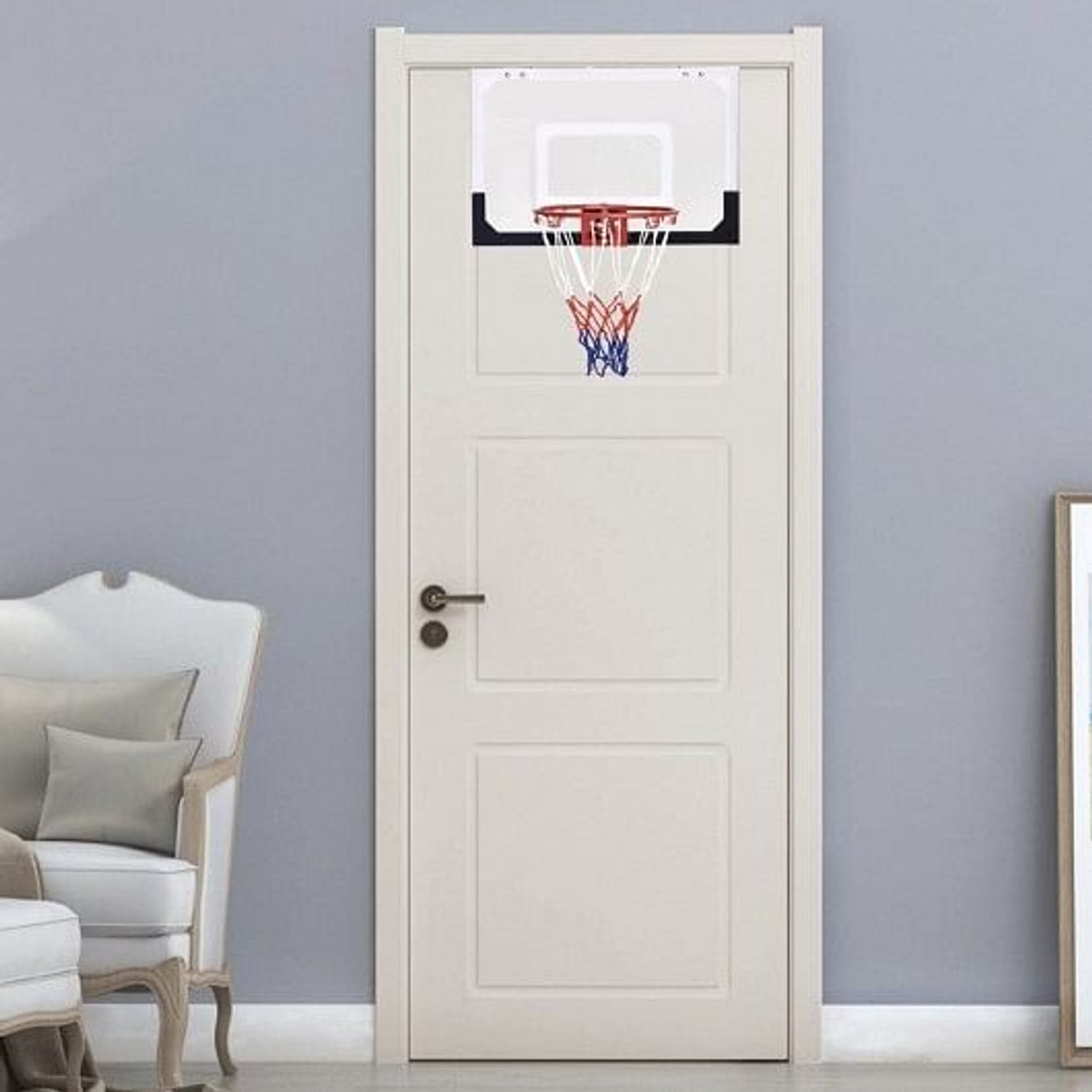 Over-The-Door Mini Basketball Hoop Includes Basketball and 2 Nets..