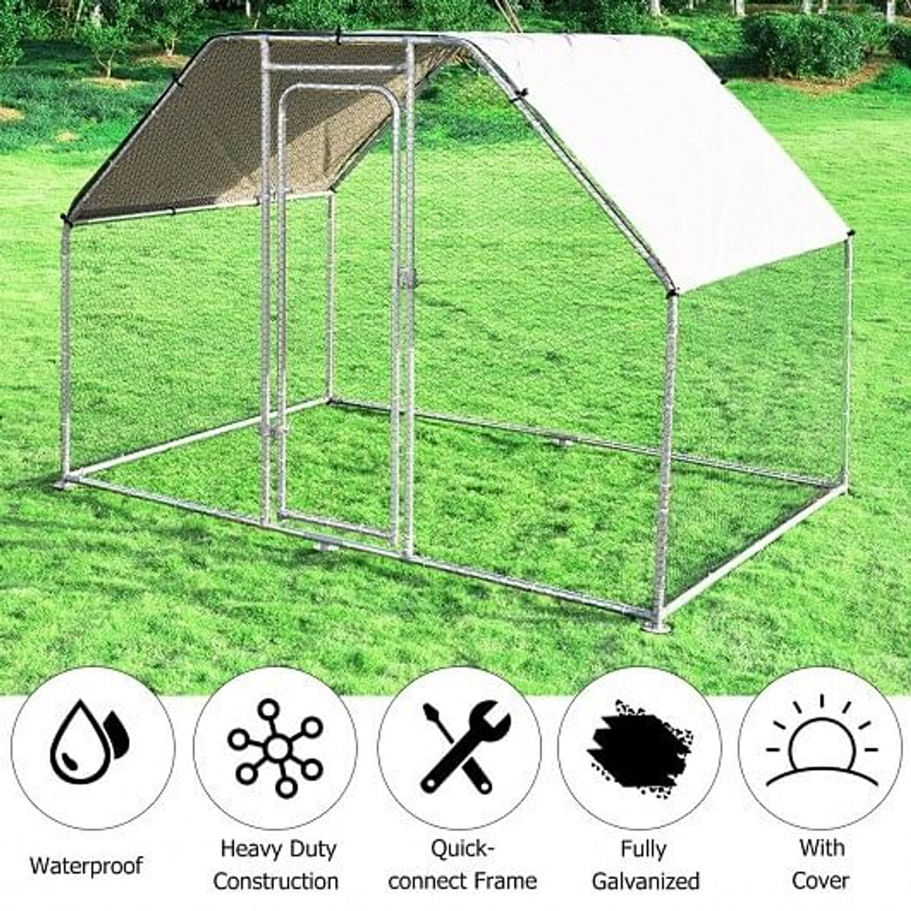 9.5 x 6.5 Ft Large Walk in Chicken Run Cage