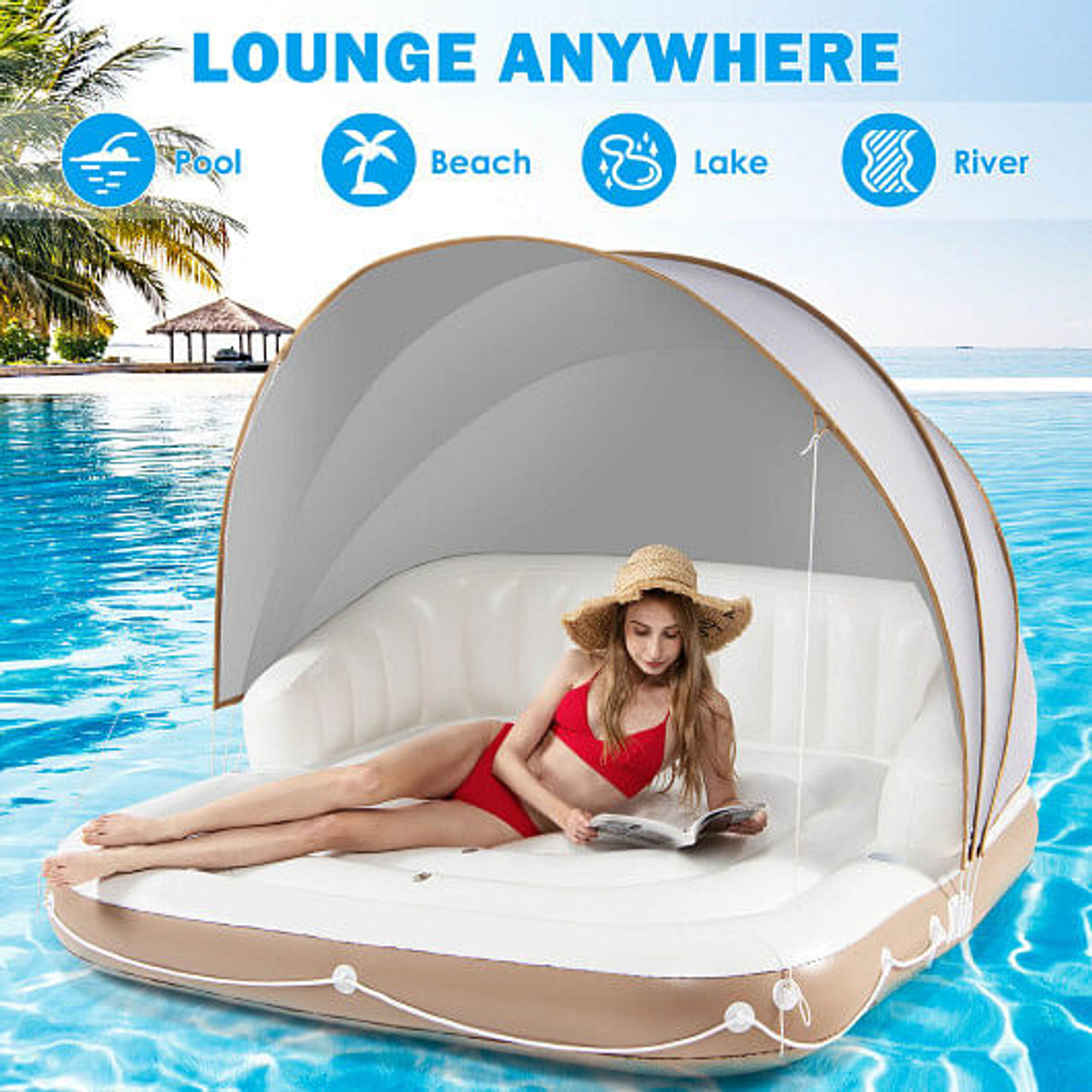 Inflatable Pool Float Lounge Swimming Raft