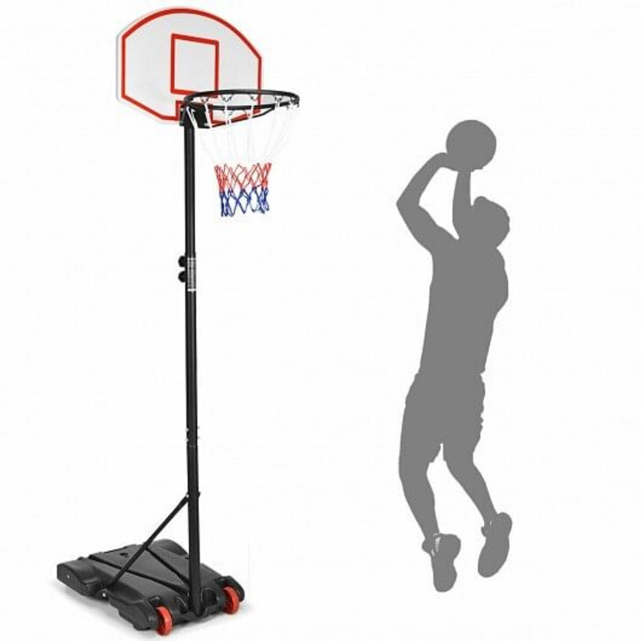 Adjustable Basketball Hoop System Stand w/ Wheels