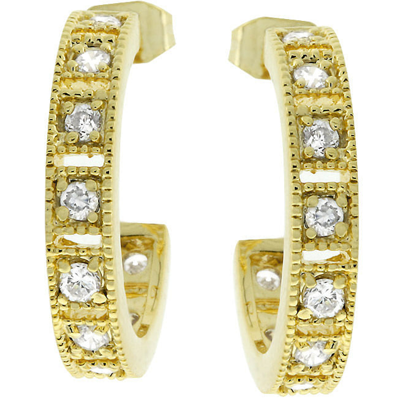 Roma Goldtone Finish Hoop Earrings