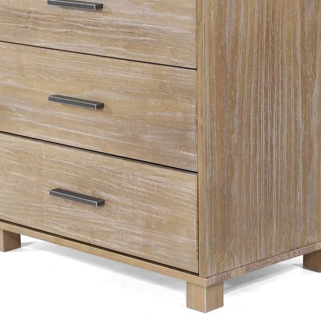 Modern Farmhouse Solid Wood 5 Drawer Bedroom Chest in Pine Finish
