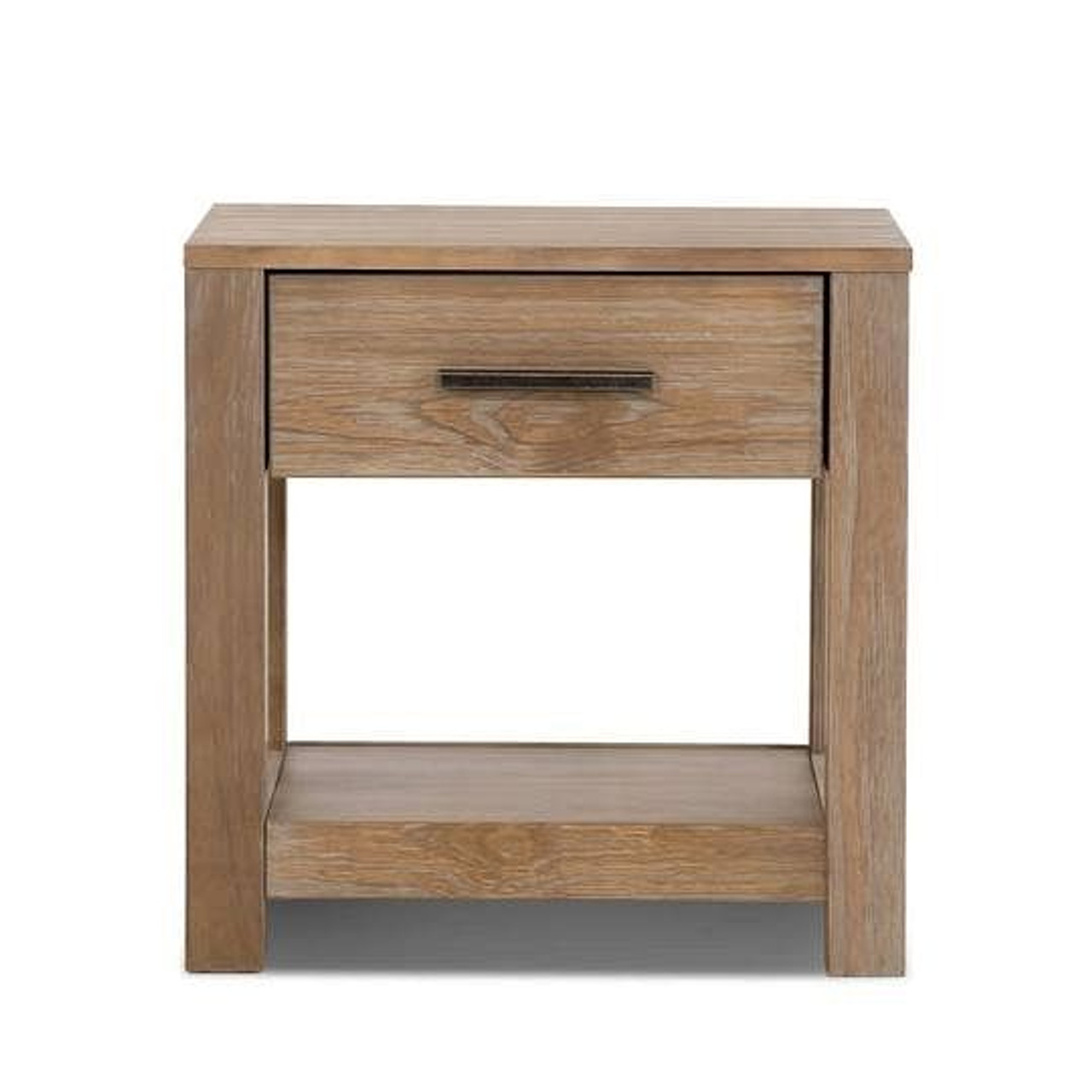 Farmhouse Traditional Rustic Pine Wood 1- Drawer Nightstand Bedside Table