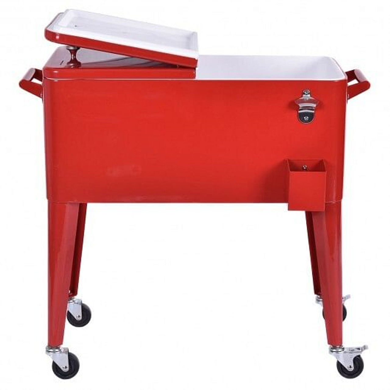 Red Portable Outdoor Patio Cooler Cart