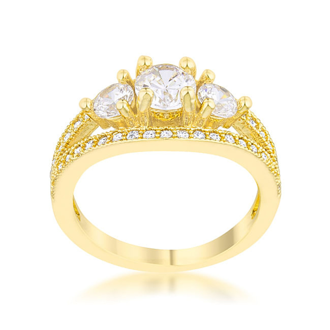 Geneviere 1.45ct CZ 14k Gold Classic Ring