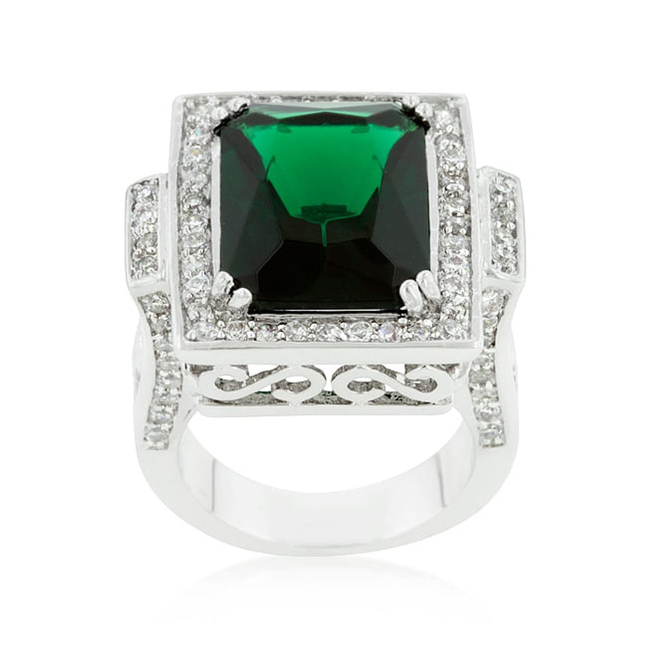 Emerald Green Classic Cocktail Ring