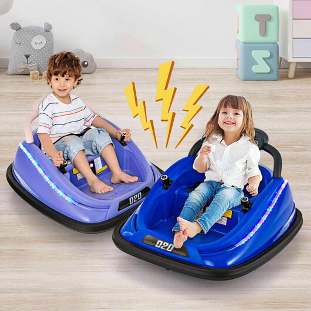 12V Kids Bumper Car Ride on Toy with Remote Control and 360 Degree Spin Rotation-Black