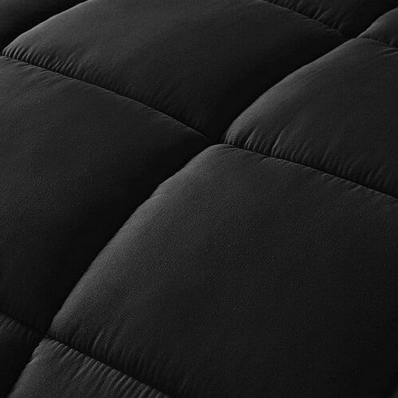 Twin Size Reversible Microfiber Down Alternative Comforter Set in Black
