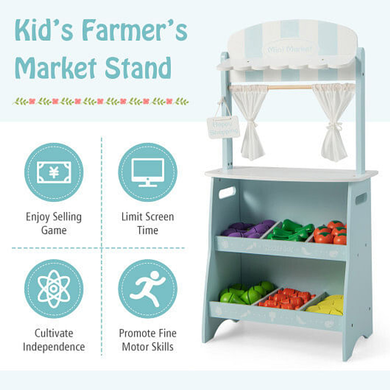 Kid's Farmers Market Stand-Blue