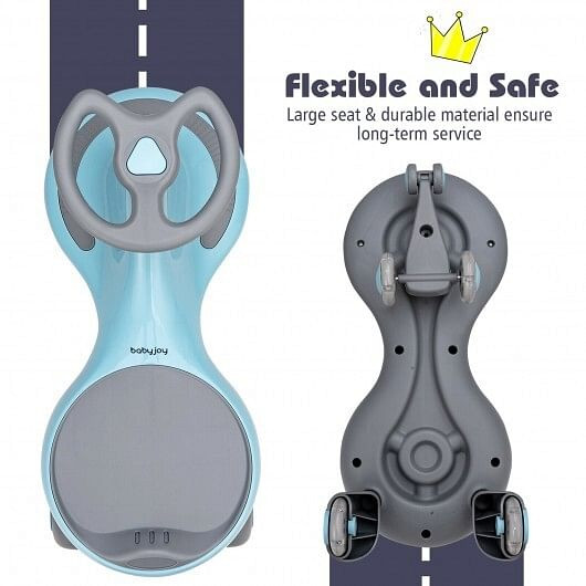 Wiggle Car Ride-on Toy with Flashing Wheels-Blue