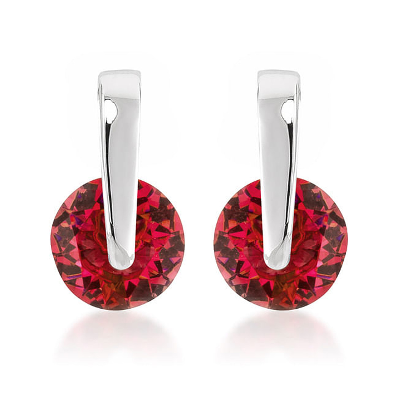 Red CZ Elegance Earrings