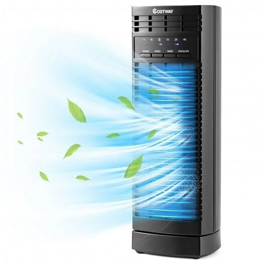 14 Inch  Mini Oscillating Tower Fan Electric Desk Fan with 3 Speed and Timer-White