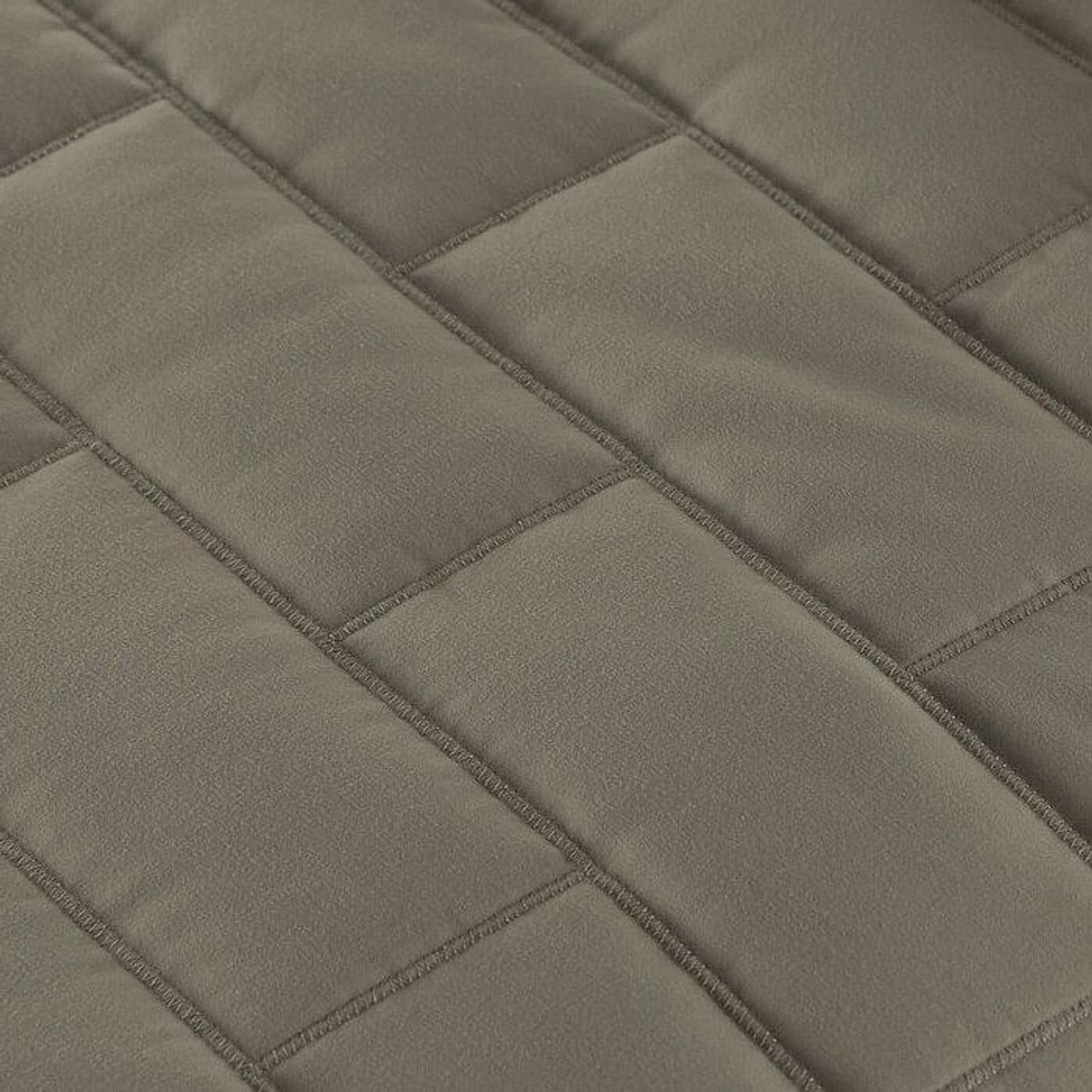 King/Cal King Modern Brick Stitch Microfiber Reversible 3 Piece Comforter Set in Taupe