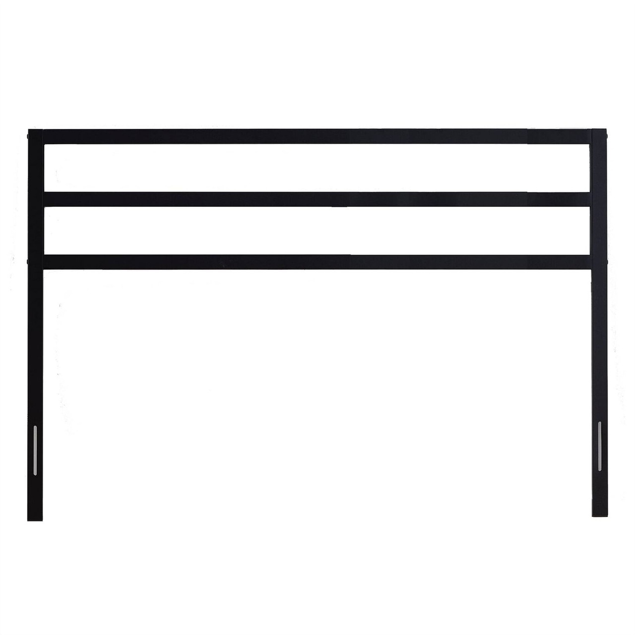 King size Modern Slatted Headboard in Matte Black Metal Finish