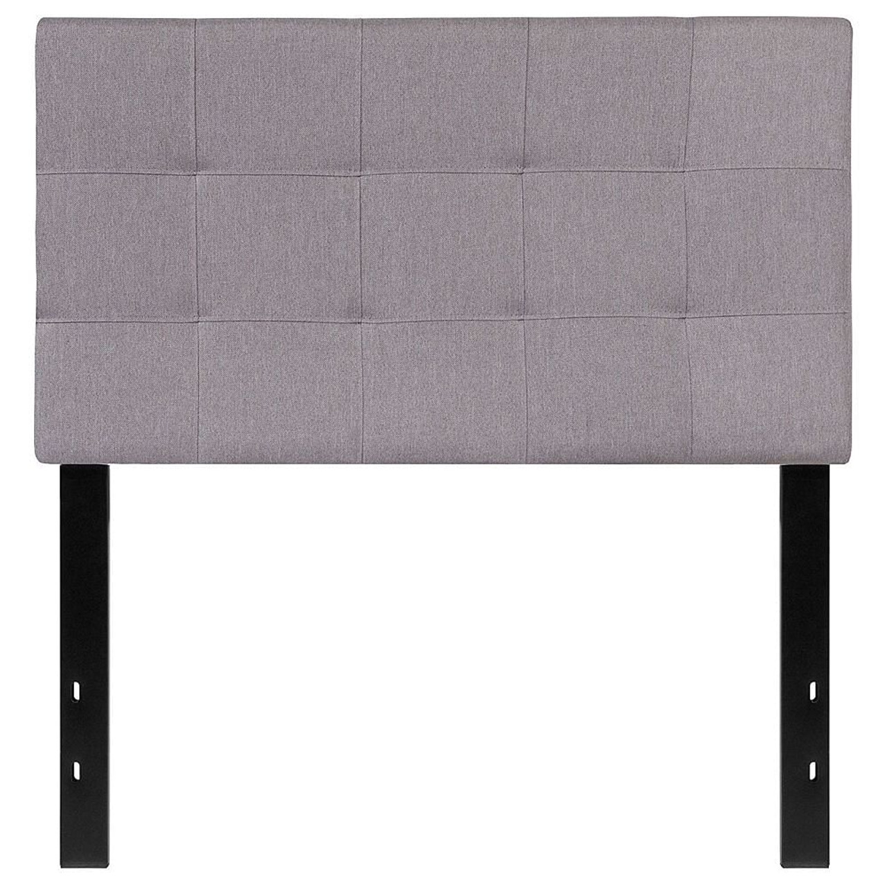 Twin size Modern Light Grey Fabric Upholstered Panel Headboard