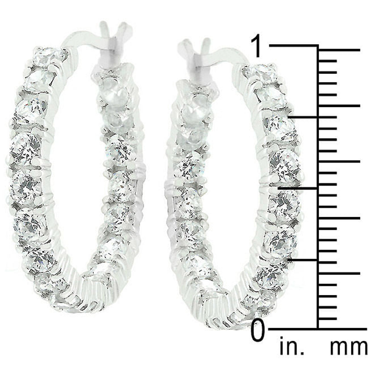 Sterling Silver Eternity Hoop Earrings