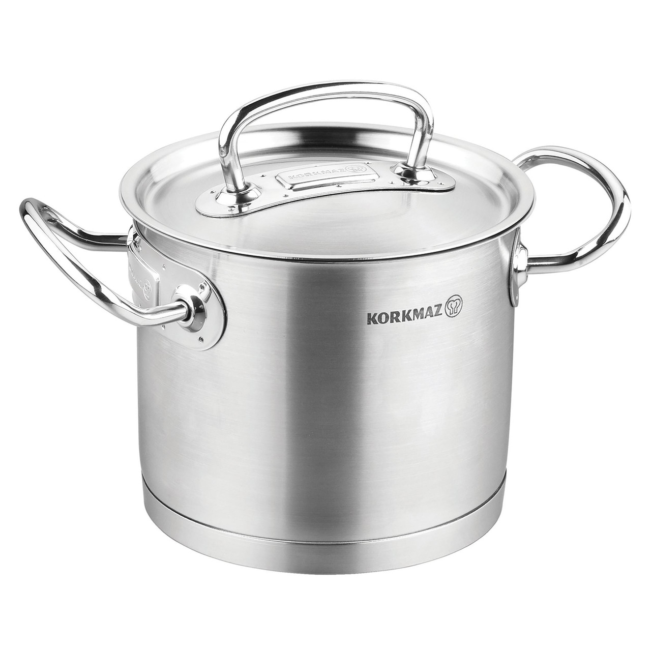 Korkmaz Proline Professional Series 4.8 Liter Stainless Steel Extra Deep Casserole with Lid in Silv